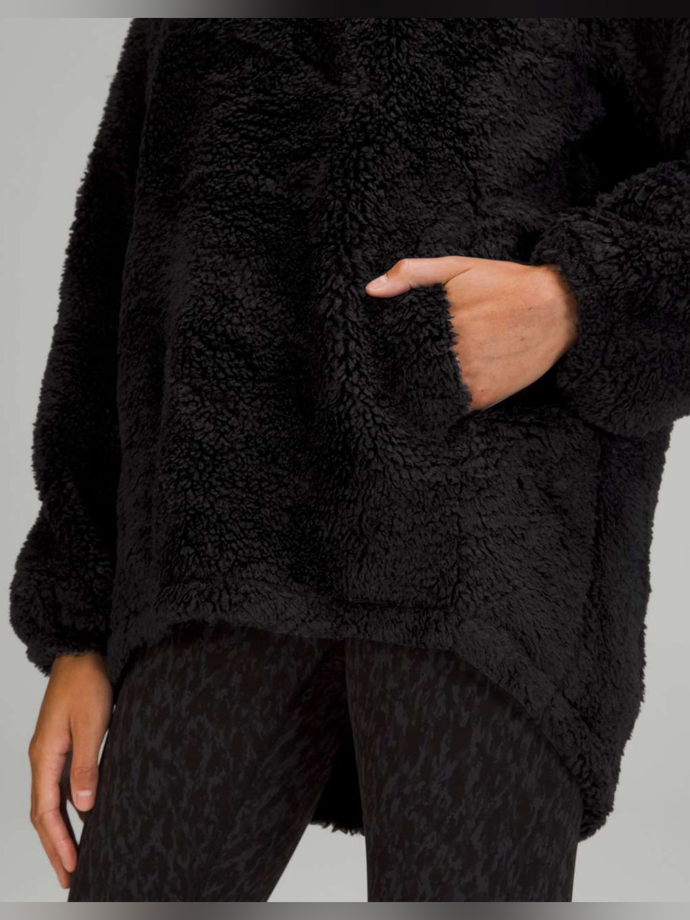 Lululemon Warmth Restore Long Cozy Soft Fleece Pullover Black #LW3FIBS Size 4 - Picture 6 of 12